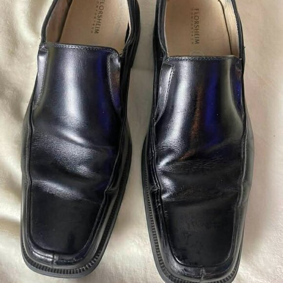 EUC Florsheim Men\'s Black Leather Loafers size 10.5 main image 5